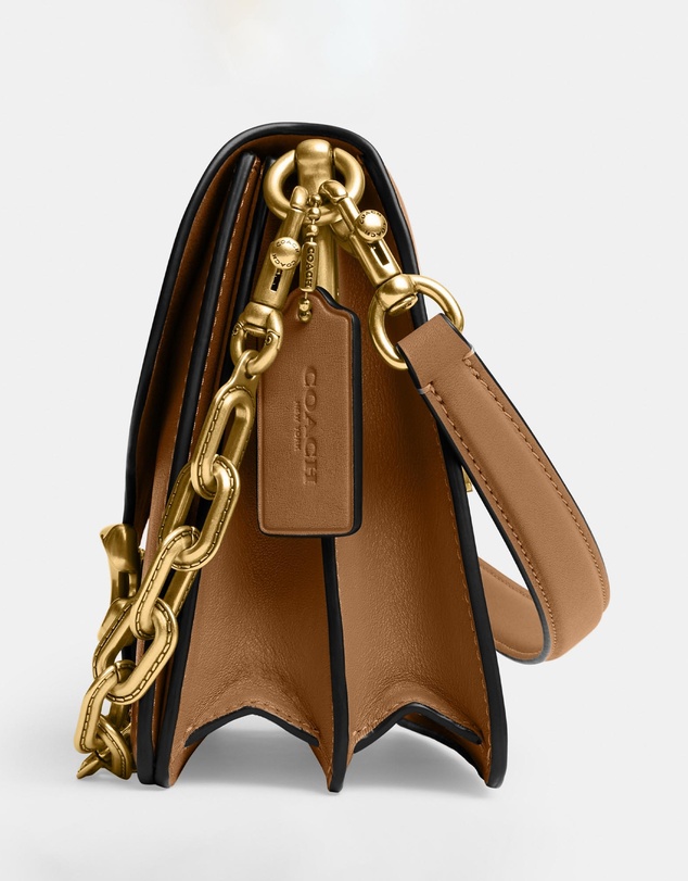 Coach - Smooth Leather Chain Tabby Shoulder Bag With Chain
