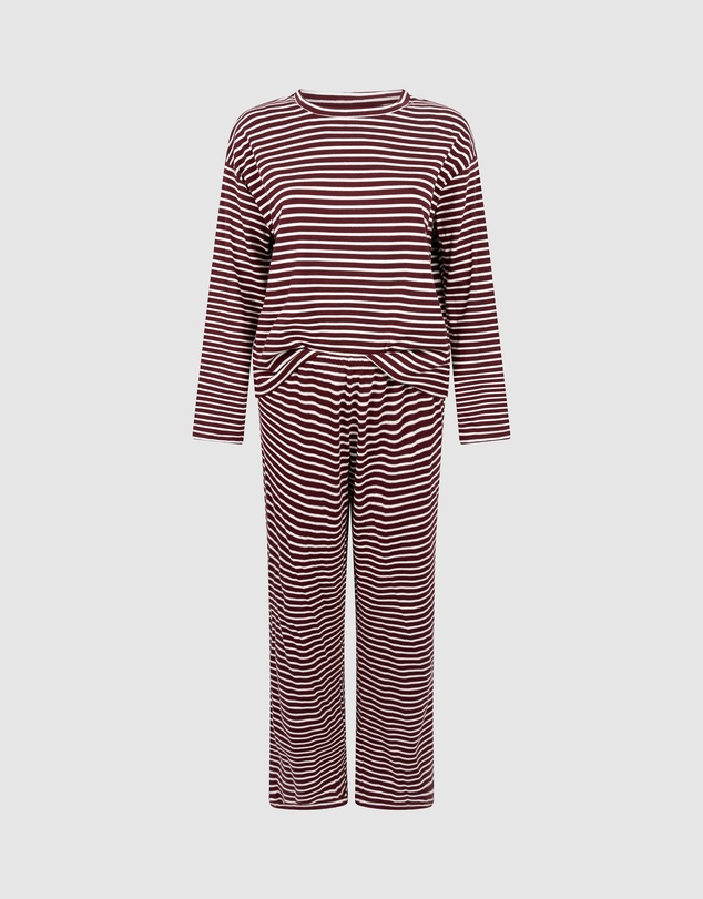 Hunkemoller - Long Sleeve Cotton Jersey Stripe PJ Set