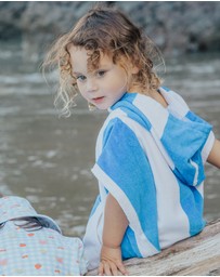 Crywolf - HOODED TOWEL Deep Sea Stripe