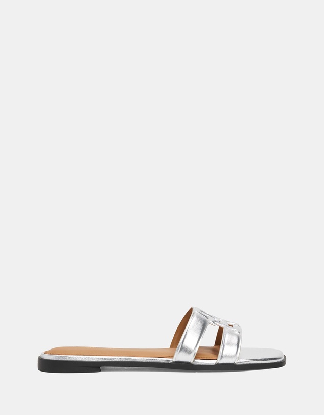 Tommy Hilfiger - Logo Strap Metallic Mules - Women's