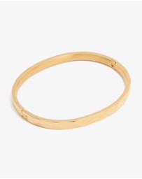 Lovisa - Waterproof Gold Plated Stainless Steel Hammered Hinged Bangle