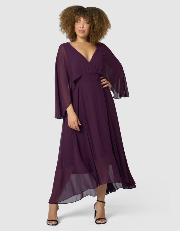 Pink Dusk by Curve Project - Electric Chemistry Cape Maxi Dress