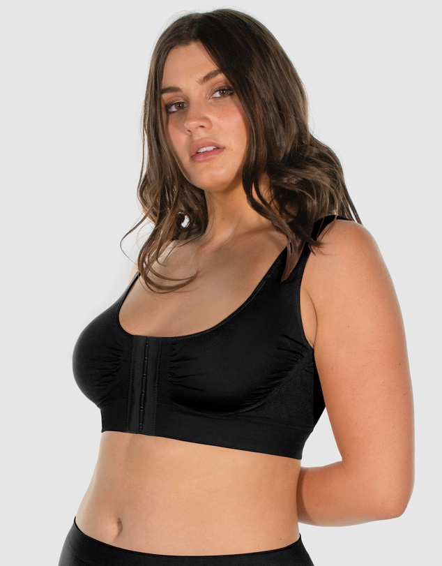 B Free Intimate Apparel - Bamboo Padded Front Closure Wire Free Bra (B-C-D-DD) Cup