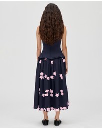 Stine Goya - Double Sided Crepe Corset Long Dress