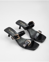 RAID - Mesmerize kitten heeled sandals with buckles in black