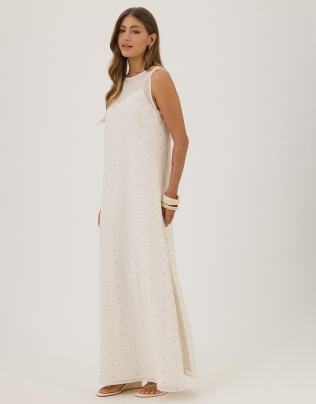 Atmos&Here - Selene Column Organza Maxi Dress