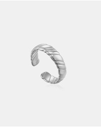 Ania Haie - Ania Haie Silver Smooth Twist Wide Band Ring