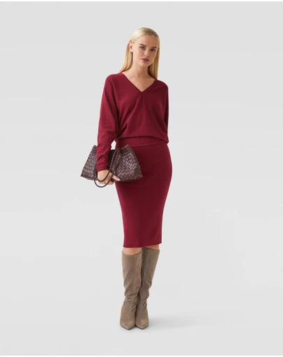 Oxford - Francesca V-Neck Knitted Dress