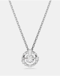 Swarovski - Constella Pendant, Round Cut, Dancing Stone, White, Rhodium Plated