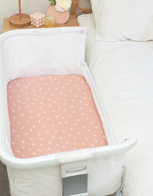 Living Textiles - 2 Pack Jersey Bedside Sleeper Fitted Sheet - Sophia Garden