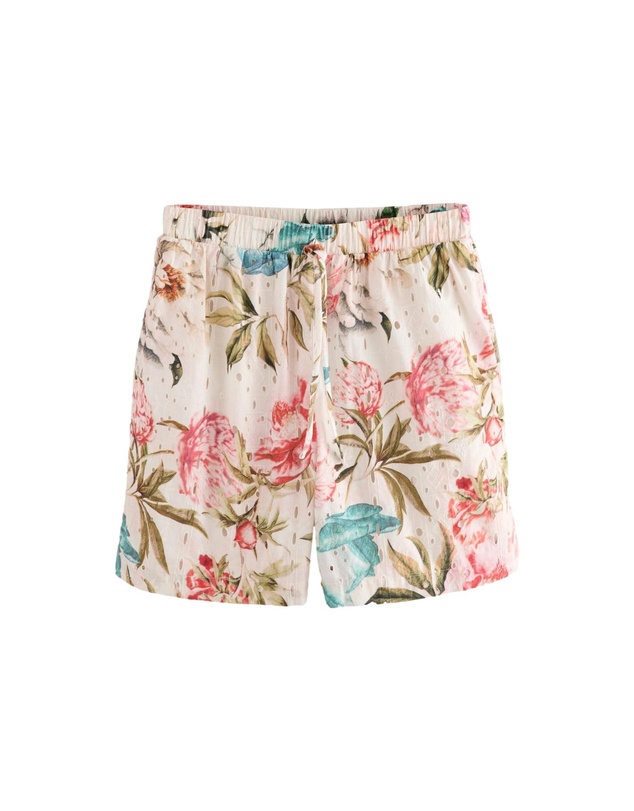 NEXT - Broderie Stretch 100% Cotton Waist Shorts