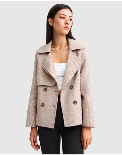 Belle & Bloom - I'm Yours Wool Blend Peacoat