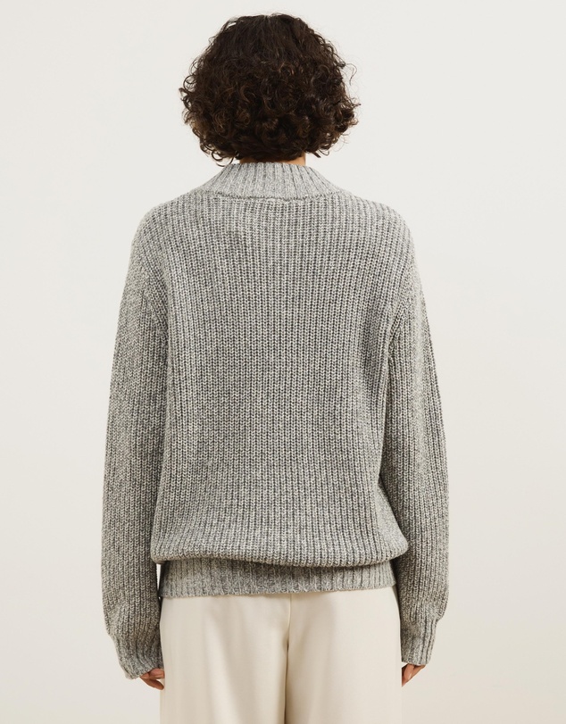Atmos&Here - Mika Mottled Chunky Knit Zip Jumper