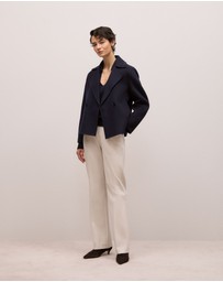 Trenery - Double Faced Wool Peacoat in Night Sky