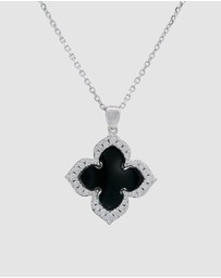 Georgini - GEORGINI MIDNIGHT VELVET BLACK AGATE FAIRWATER PENDANT SILVER