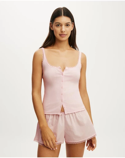 Cotton On Body - Dreamy Soft Pointelle Button Up Cami