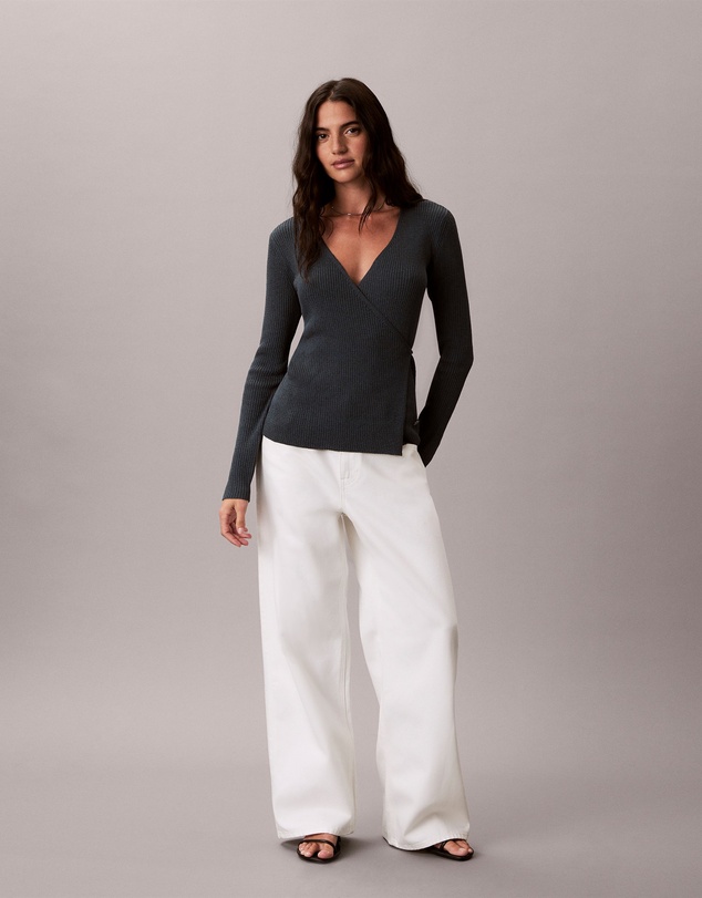 Calvin Klein Jeans - Linen Blend Wrap Jumper