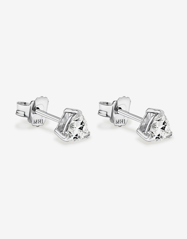 Michael Hill - Trillion-Cut Cubic Zirconia Solitaire Stud Earrings in Sterling Silver
