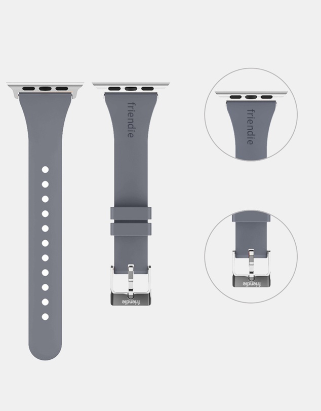 Friendie - Slim Silicone Band with Classic Silver Buckle – The Gippsland – Apple Compatible