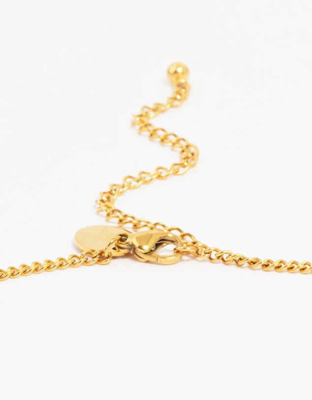 Lovisa - Waterproof Gold Plated Stainless Steel Cubic Zirconia Evil Eye Pendant Necklace