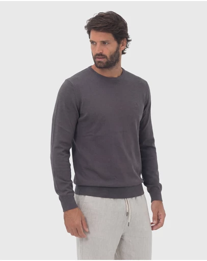 Coast Clothing - Crew Neck Cotton Jumper - Charcoal