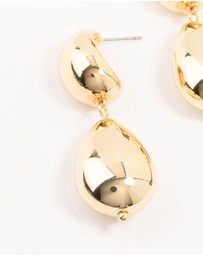 Lovisa - Gold Plated Double Bubble Drop Earrings