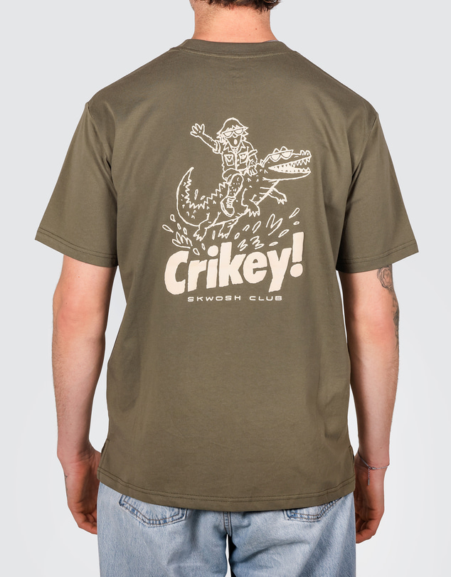 Skwosh - Crikey Men's Graphic Tee in Khaki