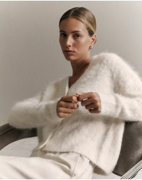 Trenery - Brushed Alpaca Cardigan in Marshmallow