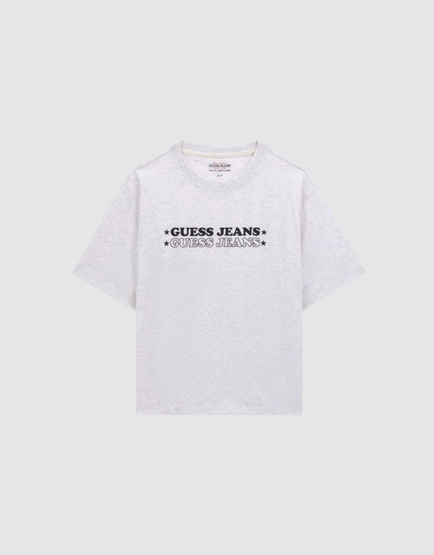 GUESS Jeans - GUESS JEANS Heather Boxy Print Star T-Shirt