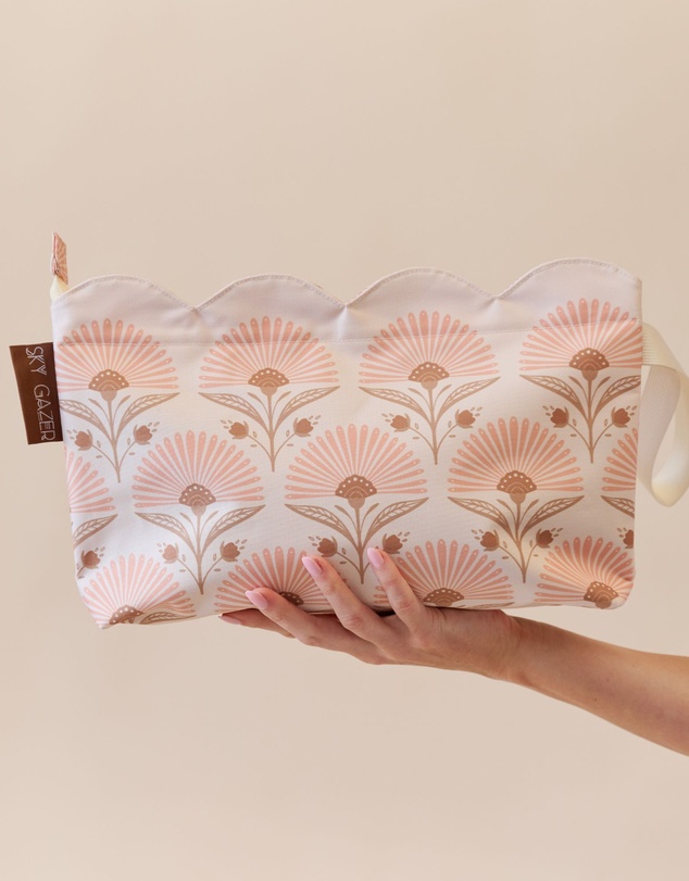 Sky Gazer - Scalloped Edge Wet Bag- Rosebud Cream