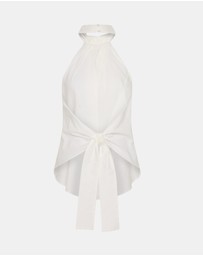 St. Agni - Oxford Halter Tie Back Top