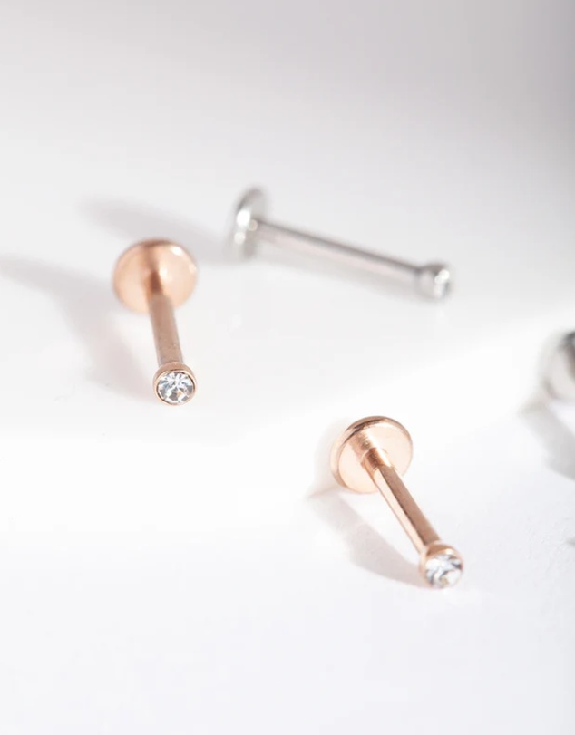 Lovisa - Mixed Metal Surgical Steel Flat Back Earring 6-Pack