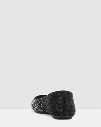 Rollie - Ballet Square Toe Rhinestone Flat