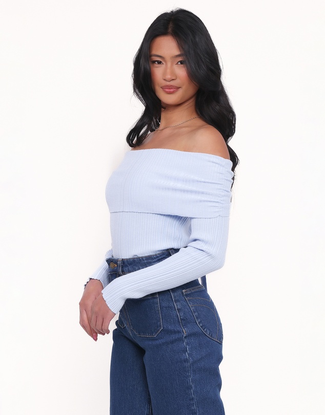 Petal & Pup - Junia Tie Back Knit Top - Pale Blue
