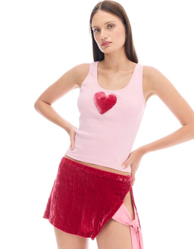 THE TALES - Silk Velvet Tie Side Mini Skirt