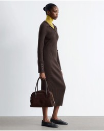 & Other Stories - Rib-Knit Polo Midi Dress