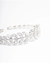 Lovisa - Silver Cubic Zirconia Statement Marquise Wrist Cuff