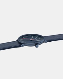 Mondaine - Mondaine Doppio Blue Vegan Leather 41mm Watch