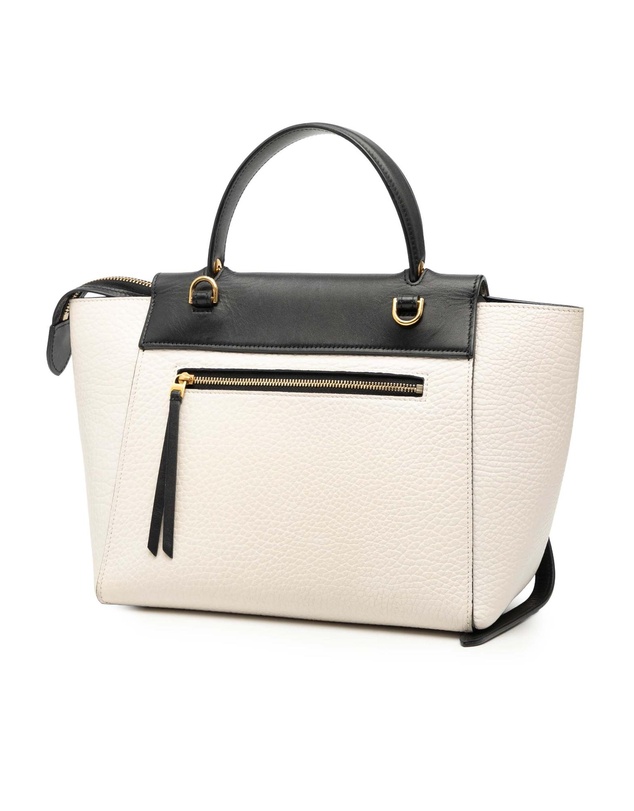 CELINE - Pre-Loved Micro Bicolor Leather Belt Satchel
