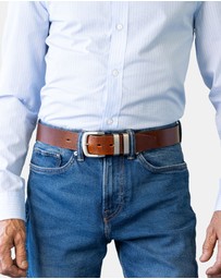 Buckle - Brumby. Australian Made Full Grain Natural Leather Belt. 38mm width.