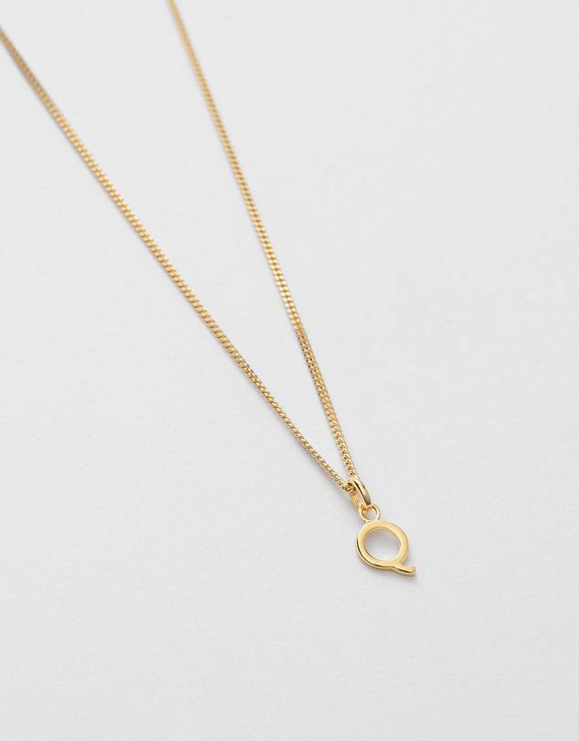 Kirstin Ash - Q Outline Initial Necklace