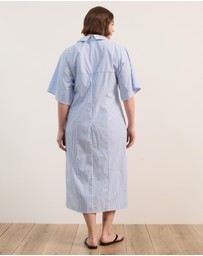 Atmos&Here Curvy - Isobel Cotton Poplin Stripe Shirt Midi Dress