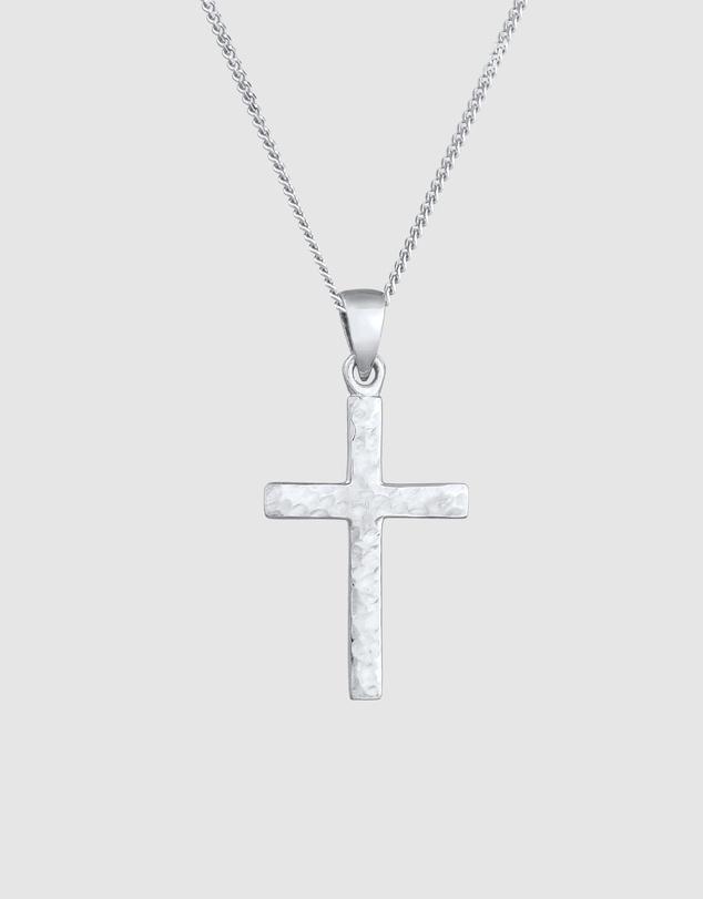 Elli Jewelry - Structured Cross Pendant Necklace in 925 Silver