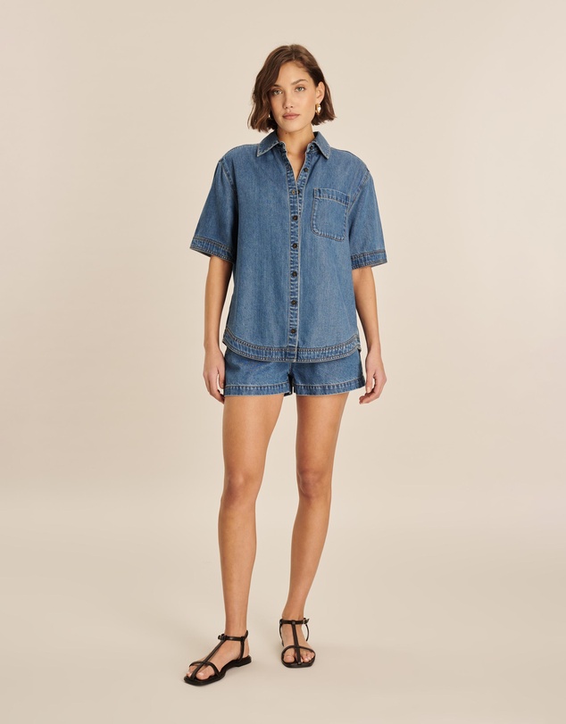 AERE - Kyra Denim Twill Oversized Shirt
