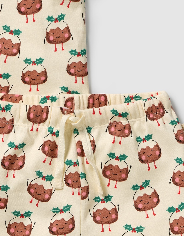 Wilson & Frenchy - Little Pudin Organic Rib SS Pyjamas - Christmas - Babies-Kids