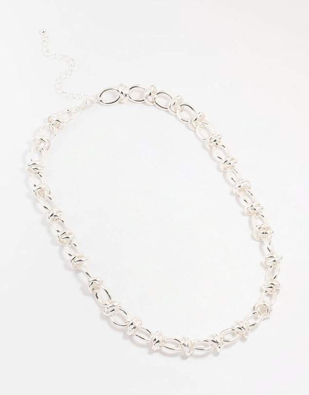 Lovisa - Silver Plated Knotted Chain Necklace