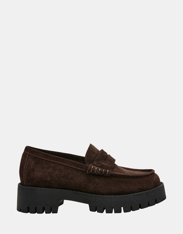 Steve Madden - Langsten-CN Brown Suede Loafers