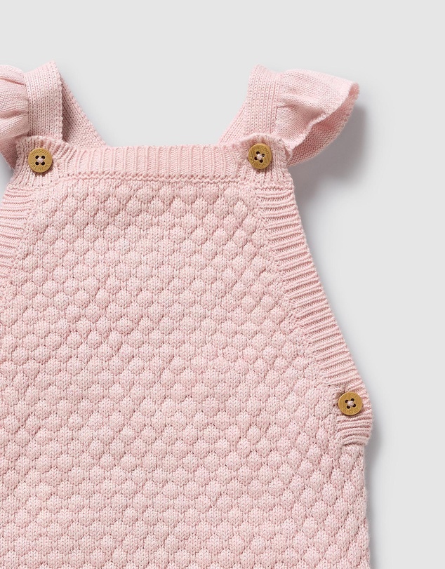 Wilson & Frenchy - Organic Knitted Bauble Ruffle Overalls - Babies