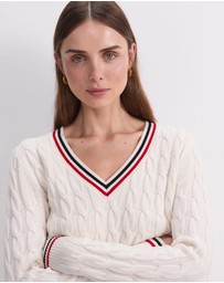 Sportscraft - Merino Cable V Neck Sweater