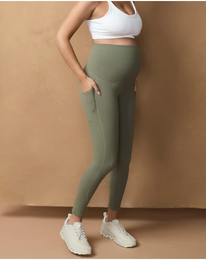 Soon Maternity - Active Overbelly Side Pocket 7/8 Leggings